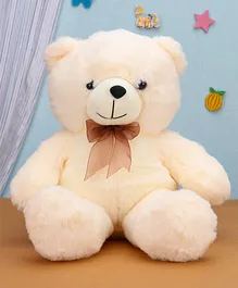 Dimpy Stuff Teddy Bear Soft Toy with Bow Off White - Height 42 cm