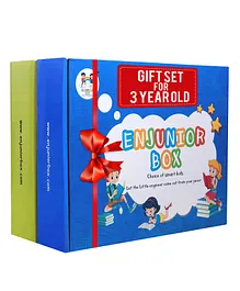 Enjunior Box Educational Activity Game With Puzzles & Activity Flash Cards Pack of 3 -  Green Blue