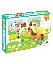 Frank Animal Jigsaw Puzzle Multicolor Pack of 9 - 2 Pieces Each 