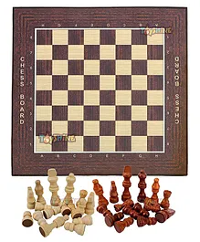 Toyshine Flat Wooden Chess Board Game - Brown