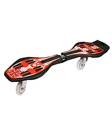 Toyshine 2 Wheel Wave Board with 360 Degree Rotating Colorful LED Wheels - Red Black