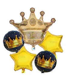 Toyshine Big Size The King Mylar Foil Balloons Golden - Pack of 5