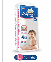 Wowper Fresh Pant Style Diapers Large Size - 32 Pieces