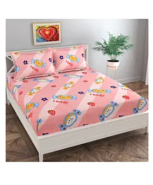 Florida Cotton Standard Double Size Bedsheet - Pink