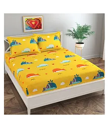 Florida Cotton Queen Size Bedsheet - Yellow 