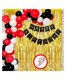 Khurana Decorative Happy Birthday Black and Golden Banner Decoration Kit - Pack of 54