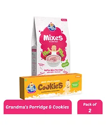 Bebe Burp Organic Baby Food Instant Mix Porridge & Cookies Combo Pack of 2 - 150 gm & 200 gm