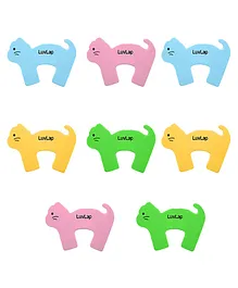 LuvLap Baby Safety Door Stopper Cat Design Pack of 8 - Multicolour