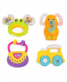 Toynest Classic Rattle Pack of 4 (Colour and Design May Vary)