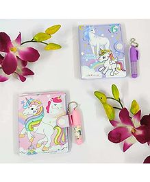 Tera13 Unicorn Diary With Pen Pack of 4  - Pink Purple