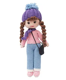 HAPPY THREADS Handmade Crochet Amigurumi Stylish Doll Toy Multicolour - Height 29.2 cm