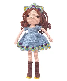 HAPPY THREADS Handmade Crochet Amigurumi Peacock Doll Toy Multicolour - Height 25.4 cm