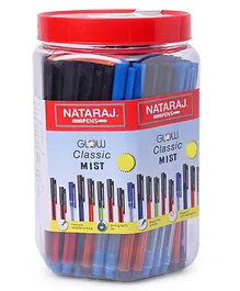 Nataraj Glow Classic and Mist Ball Blue Pen Pack of 100 - Multicolor