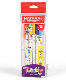 Nataraj Twinkle Ball Pen Pack of 5 - Multicolor
