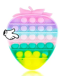 FFC Strawberry Shape Pop Bubble Stress Relieving Silicone Pop It Fidget Toy - Multicolor