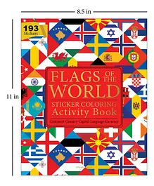 Flags of the World Sticker Coloring Activity Book - English   