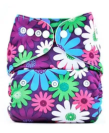 Bumberry Pocket Cloth Diaper With One Microfiber Insert - Purple Flowers