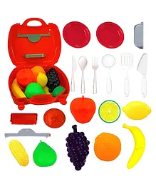 FunBlast Realistic Fruit Toy Set With Carry Case 22 Pieces - Multicolor