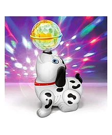 New Pinch Dancing Dog With Ball Light & Music - White 