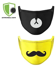 COCOON ORGANICS Pack of 2 Solgan Masks  - Black and Yellow