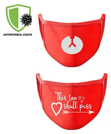 COCOON ORGANICS Pack of 2 Printed Masks  - RED