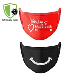 COCOON ORGANICS Pack of 2 Slogan Masks  - Black Red