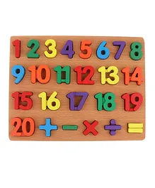 Fiddlys Numbers & Symbols Wooden Board Puzzle - 25 Pieces