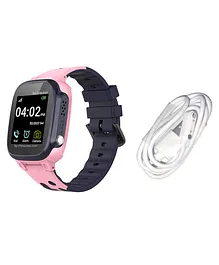 SeTracker Tracker Smart Watch Silicone Compatible With Android And iOS Mobile App - Pink