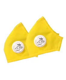 Advind Healthcare Smog Guard N95 Kids Mask With One Valve Extra Small Yellow - Pack of 2