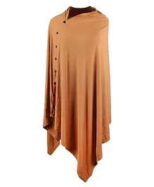 MOMISY Multipurpose Nursing Poncho Style Cover Scarf With Buttons - Brown