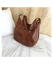 MOMIYS PU Leather Hobo Handbag - Brown