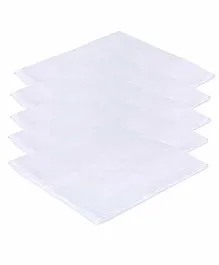 Lula Muslin Cotton Sqaure Wash Cloth Pack Of 5 - White