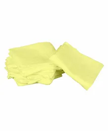 Lula Muslin Cotton Sqaure Wash Cloth Pack Of 5 - Yellow