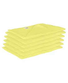 Lula Muslin Cotton Sqaure Wash Cloth Pack Of 6 - Yellow
