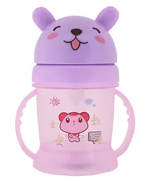 TINY TYCOONZ Cute Mickey Sipper cup with Straw and Handle Purple - 300 ml