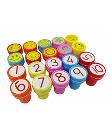 Funblast Emoji & Number Stampers Pack of 20 - Multicolour