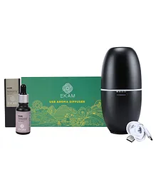 EKAM Portable Aroma Diffuser Set With Manly Series Noir Fragrance Oil - Black