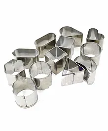 Asian Hobby Crafts Stainless Steel Mini Cookie Cutter Set of 12 - Silver