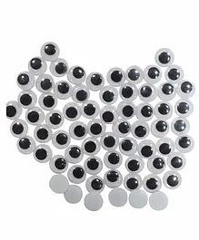 Asian Hobby Crafts Googly Moving Eyes Design 4 Black White - 200 Pieces