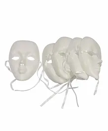 Asian Hobby Crafts Plastic Party Masks Pack of 5 - White