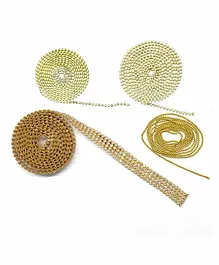Asian Hobby Crafts Jewellery Making Chains Lace and Stones - Golden