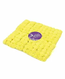 Asian Hobby Crafts Artificial Foam Flowers Roses Pack of 72 - Yellow 