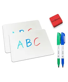 Lifekrafts Dry Erase Lap Learning Single Sided White Boards Pack of 2 - White