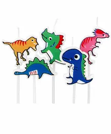 Party Anthem Dinosaur Themed Cake Candle with Stick - Pack of 5
