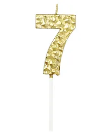 Party Anthem Textured Gold Numbered 7 Candle - Golden