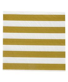 Party Anthem Gold Striped Paper Napkins Golden - Pack of 40