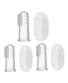 Lifekrafts Silicone Baby Finger Tooth Brush Pack of 3 - Transparent