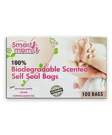 Lifekrafts Smart Mom Disposable Scented Bio-Degradable Eco Friendly Diaper Bags White - Pack of 100