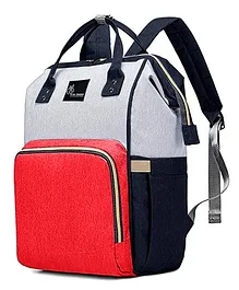 R for Rabbit Caramello Backpack Style Diaper Bag - Red Light Grey