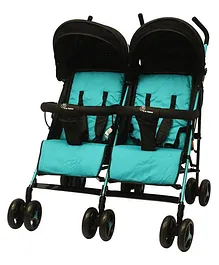 R for Rabbit Ginny And Johnny Twin Stroller The Compact Twin Stroller - Blue Black